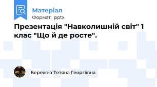 Презентація "Навколишній світ" 1 клас "Що й де росте".