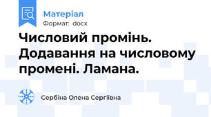 Числовий промінь. Додавання на числовому промені. Ламана.