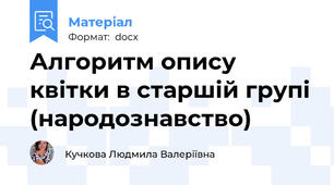 Алгоритм опису квітки в старшій групі (народознавство)