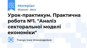 Урок-практикум. Практична робота №1. "Аналіз секторальної моделі економіки"