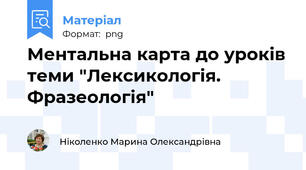Ментальна карта до уроків теми "Лексикологія. Фразеологія"
