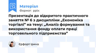 Презентація до відкритого практичного заняття № 6 з дисципліни „Економіка торгівлі” на тему: „Аналіз формування та використання фонду оплати праці торговельного підприємства”