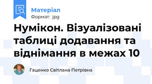 Нумікон. Візуалізовані таблиці додавання та віднімання в межах 10