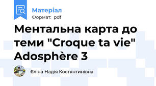 Ментальна карта до теми "Croque ta vie"  Adosphère 3