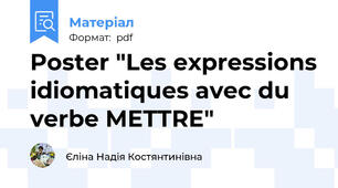 Poster "Les expressions idiomatiques avec du verbe METTRE"
