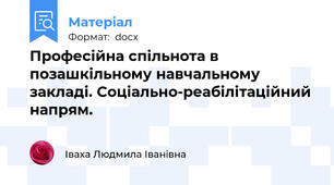 Професійна спільнота в позашкільному навчальному закладі. Соціально-реабілітаційний напрям.