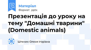 Презентація до уроку на тему "Домашні тварини" (Domestic animals)