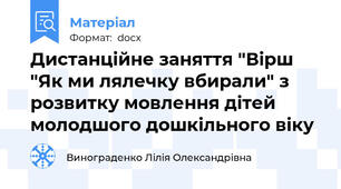 Дистанційне заняття "Вірш "Як ми лялечку вбирали" з розвитку мовлення дітей молодшого дошкільного віку