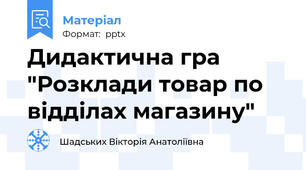 Дидактична гра "Розклади товар по відділах магазину"