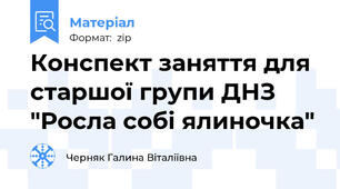Конспект заняття для старшої групи ДНЗ "Росла собі ялиночка"