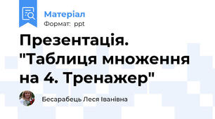 Презентація. "Таблиця множення на 4. Тренажер"