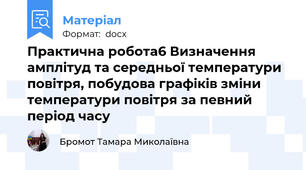 Практична робота6 Визначення амплітуд та середньої температури повітря, побудова графіків зміни температури повітря за певний період часу