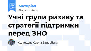 Учні групи ризику та стратегії підтримки перед ЗНО