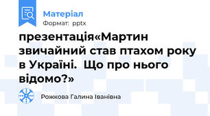 презентація«Мартин звичайний став птахом року в Україні.  Що про нього відомо?»