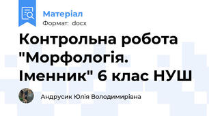 Контрольна робота "Морфологія. Іменник" 6 клас НУШ