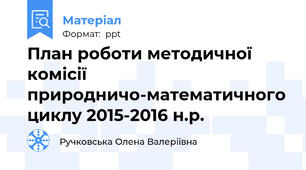 План роботи методичної комісії природничо-математичного циклу 2015-2016 н.р.