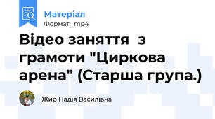 Відео заняття  з грамоти "Циркова арена" (Старша група.)