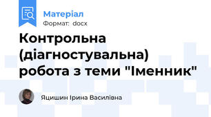 Контрольна (діагностувальна) робота з теми "Іменник"