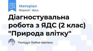Діагностувальна робота з ЯДС (2 клас) "Природа влітку"