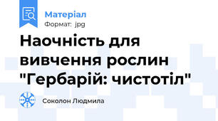 Наочність для вивчення рослин "Гербарій: чистотіл"
