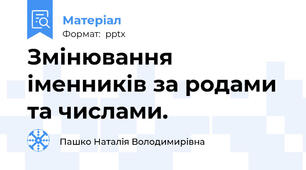 Змінювання іменників за родами та числами.