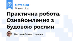 Практична робота. Ознайомлення з будовою рослин