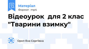 Відеоурок  для 2 клас "Тварини взимку"