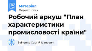 Робочий аркуш "План характеристики промисловості країни"