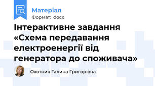 Інтерактивне завдання «Схема передавання електроенергії від генератора до споживача»
