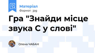 Гра "Знайди місце звука С у слові"