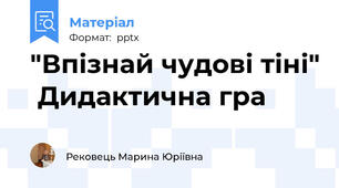 "Впізнай чудові тіні"  Дидактична гра