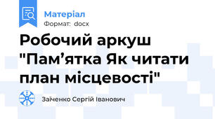Робочий аркуш "Пам’ятка Як читати план місцевості"