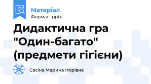 Дидактична гра "Один-багато" (предмети гігієни)