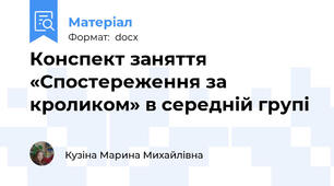 Конспект заняття «Спостереження за кроликом» в середній групі