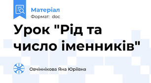 Урок "Рід та число іменників"