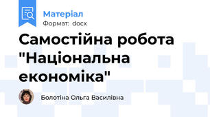 Самостійна робота "Національна економіка"