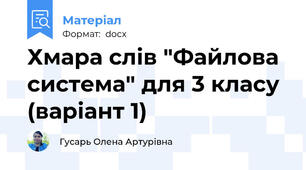 Хмара слів "Файлова система" для 3 класу (варіант 1)