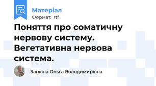 Поняття про соматичну нервову систему. Вегетативна нервова система.