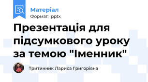Презентація для підсумкового уроку за темою "Іменник"