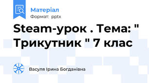 Steаm-урок . Тема: " Трикутник " 7 клас