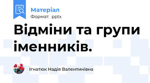 Відміни та групи іменників.