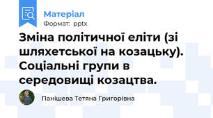 Зміна політичної еліти (зі шляхетської на козацьку). Соціальні групи в середовищі козацтва.