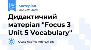 Дидактичний матеріал "Focus 3 Unit 5 Vocabulary"
