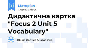 Дидактична картка "Focus 2 Unit 5 Vocabulary"