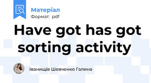 Have got has got  sorting activity