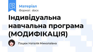 Індивідуальна навчальна програма (МОДИФІКАЦІЯ)