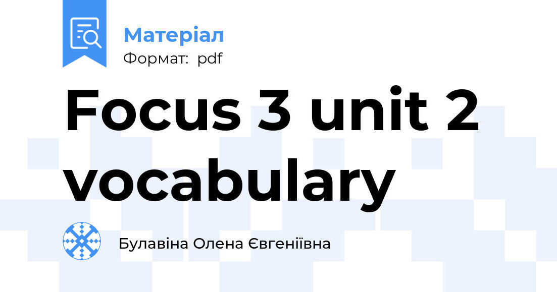 Focus 3 Unit 2 Sprawdzian
