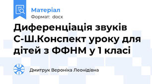Диференціація звуків С-Ш.Конспект уроку для дітей з ФФНМ у 1 класі