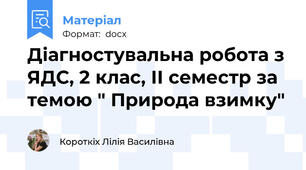 Діагностувальна робота з ЯДС, 2 клас, ІІ семестр за темою " Природа взимку"