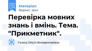 Перевірка мовних знань і вмінь. Тема. "Прикметник".